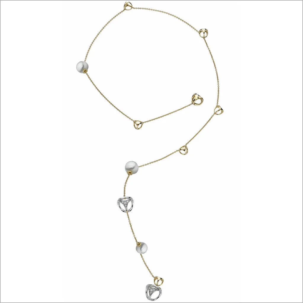 Triadra 18K Gold & Pearl Lariat Necklace