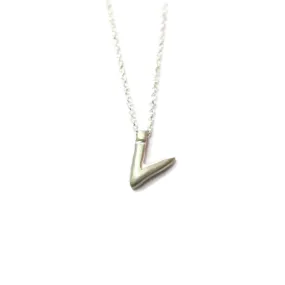 V - handwritten letter necklace