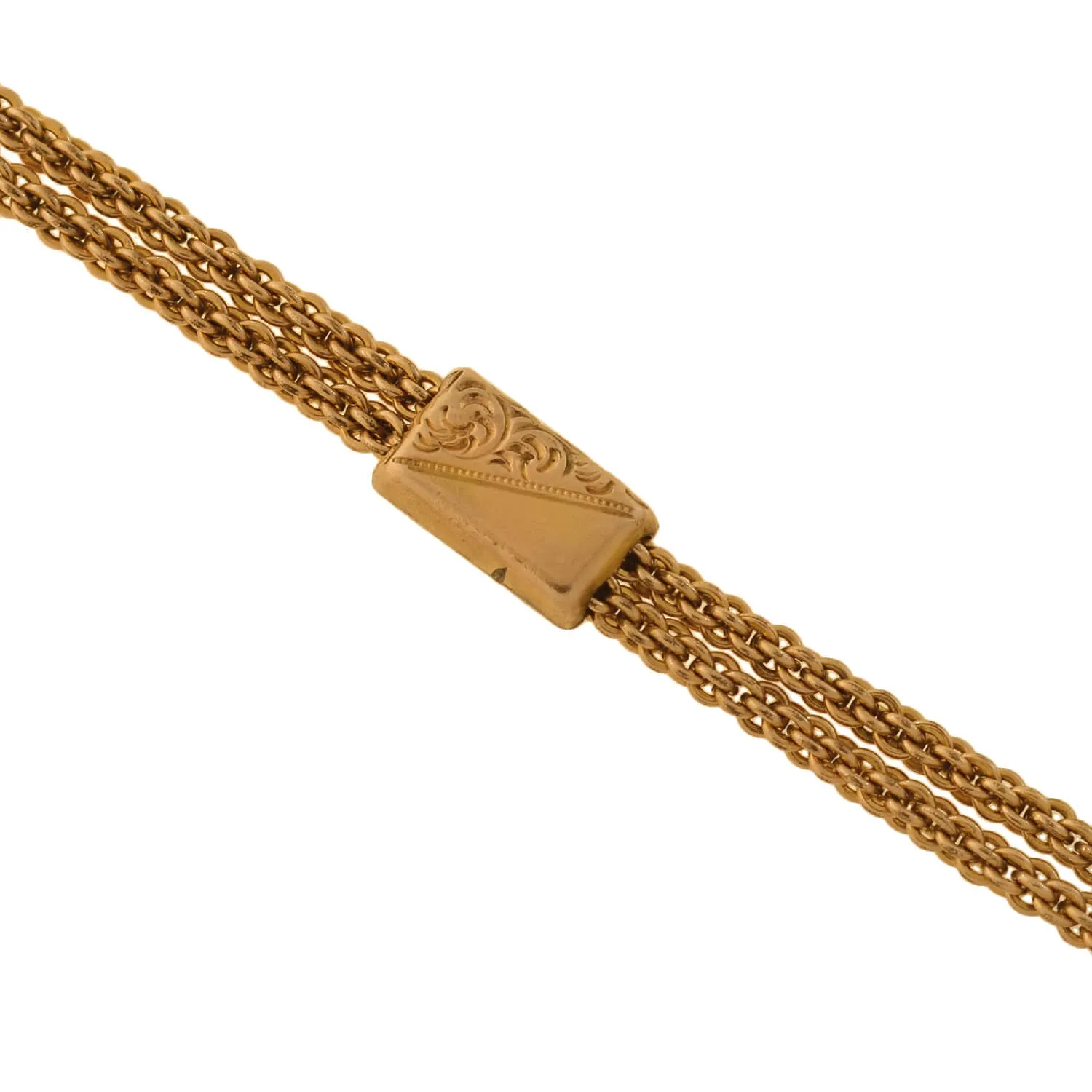 Victorian Gold-Filled Watch Chain   Brass Charm Bracelet