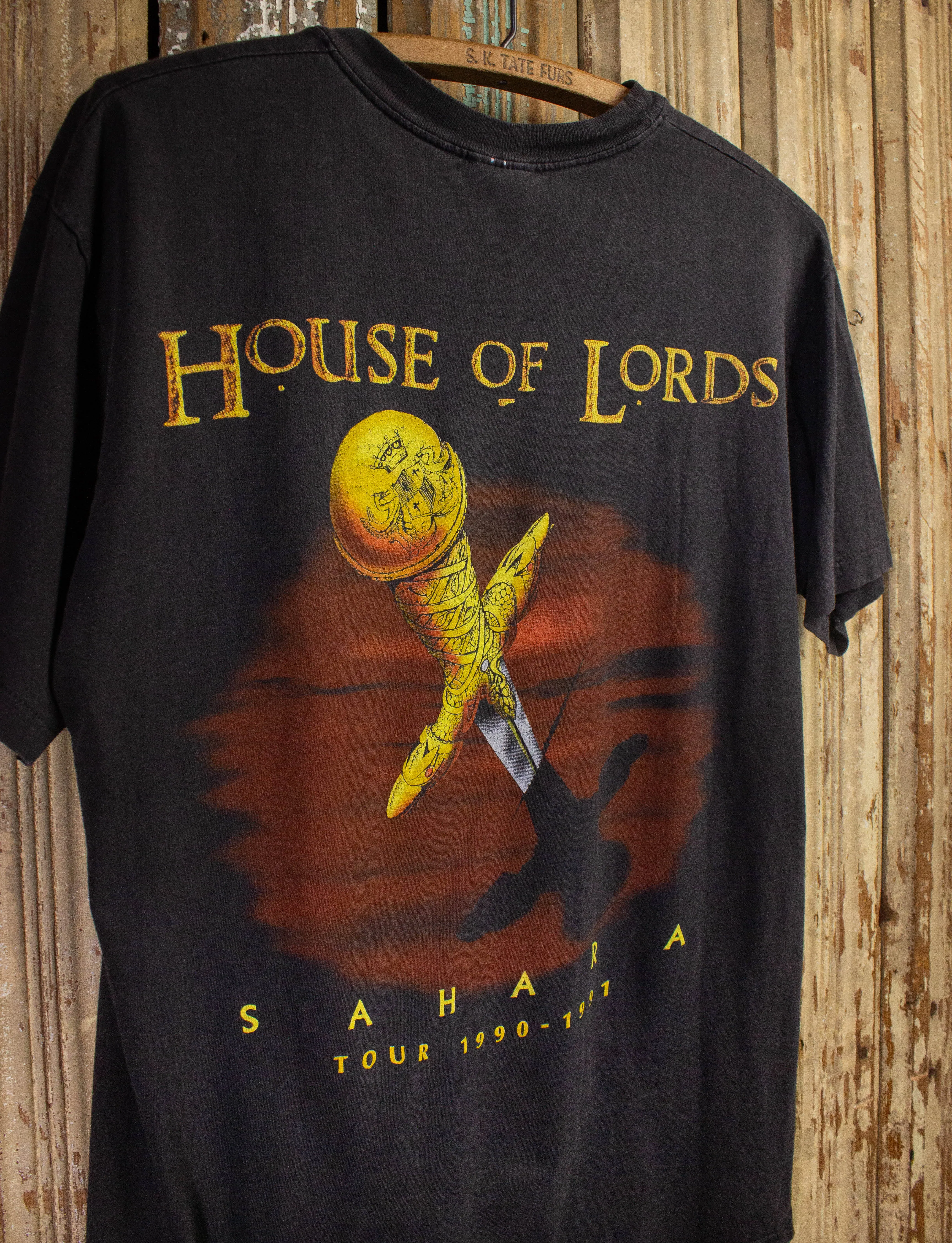 Vintage House of Lords Sahara Tour Concert T Shirt 1990-91 Black Medium