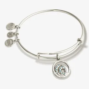 Wave Charm Bangle Bracelet