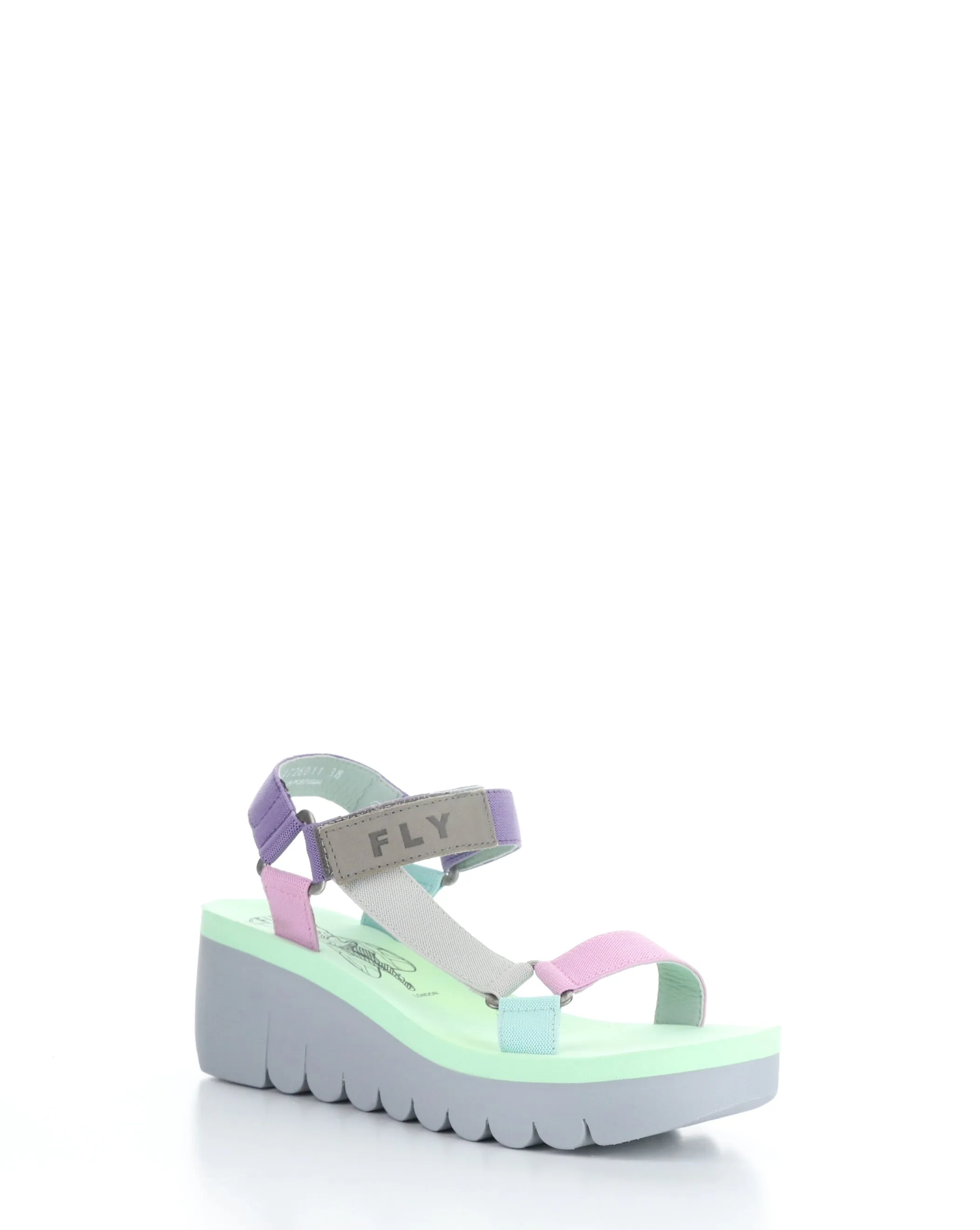 YEFA726FLY 011 GREY/MULTI/CAMU PINK Velcro Sandals