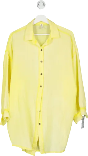 Yellow Cotton Textured Shirt UK M