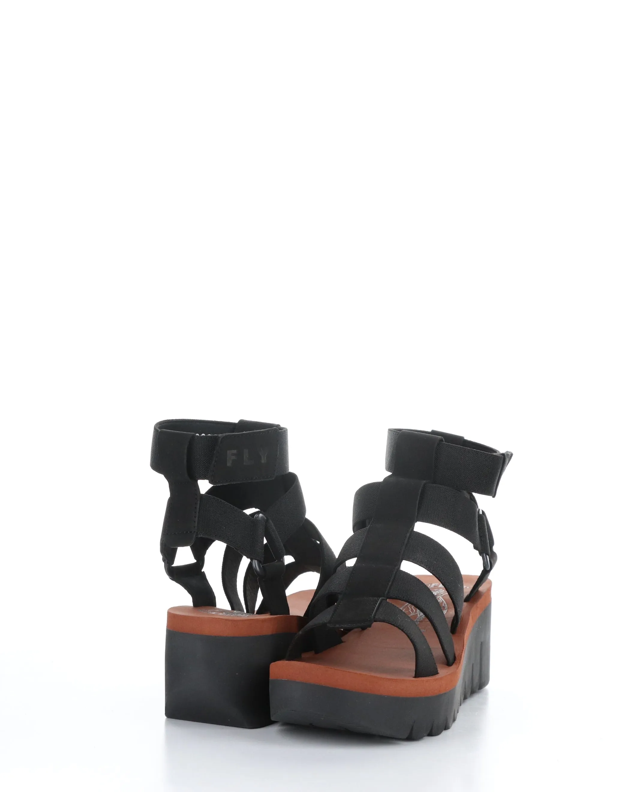 YUFI032FLY BLACK Velcro Sandals